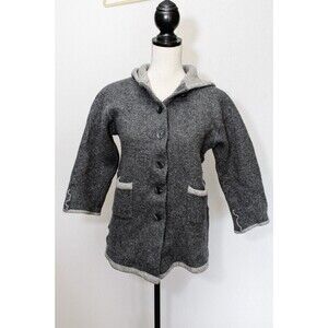 Marconi Lambs wool Angora S Gray hooded Jacket sweater coat